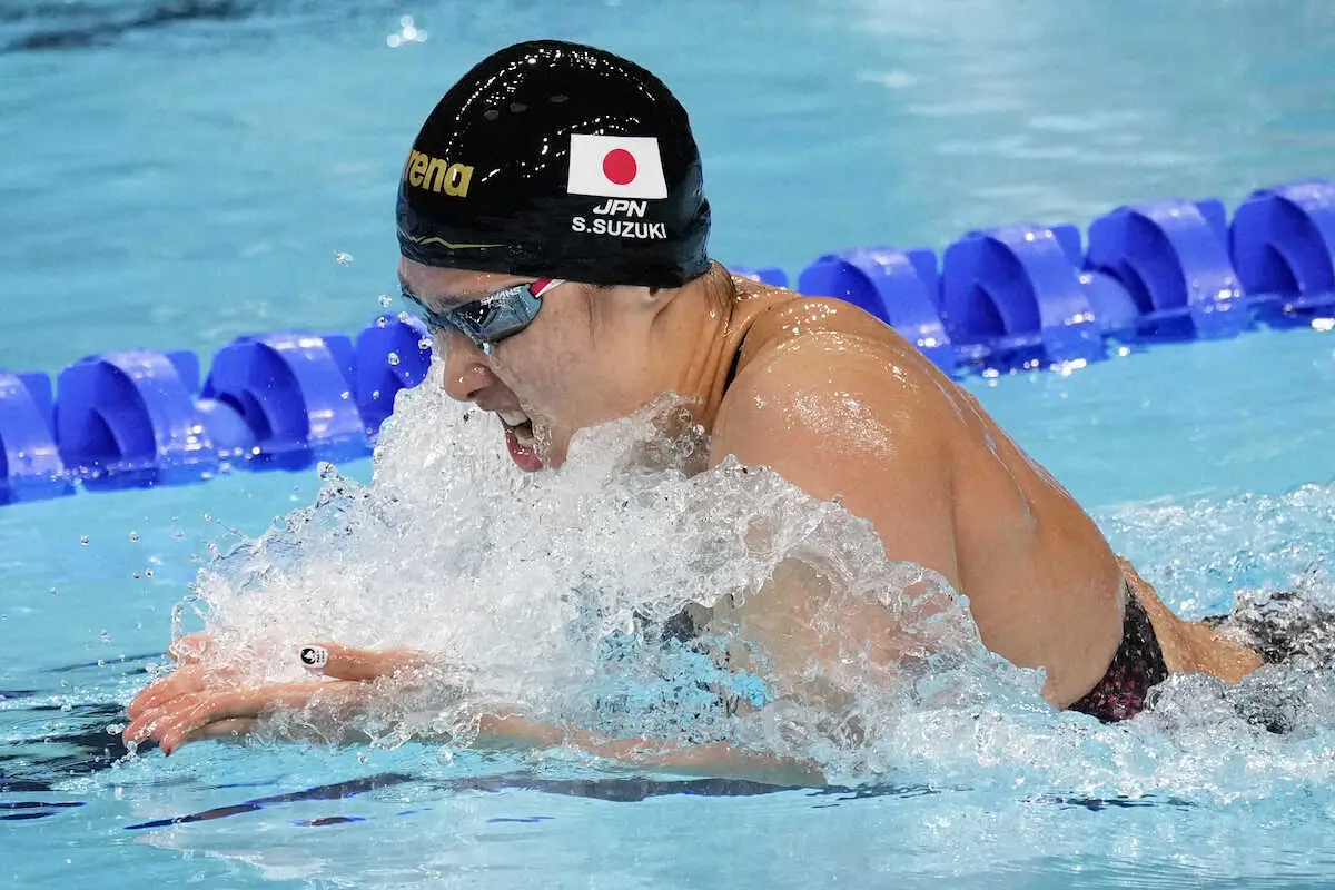 女子200メートル平泳ぎ決勝で4位に入った鈴木聡美（AP）