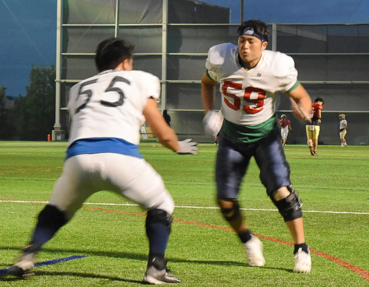 【画像・写真】アメフト関大　組織力で戦う立命大戦　OL吉野は先輩の思い背負いフィールドに立つ