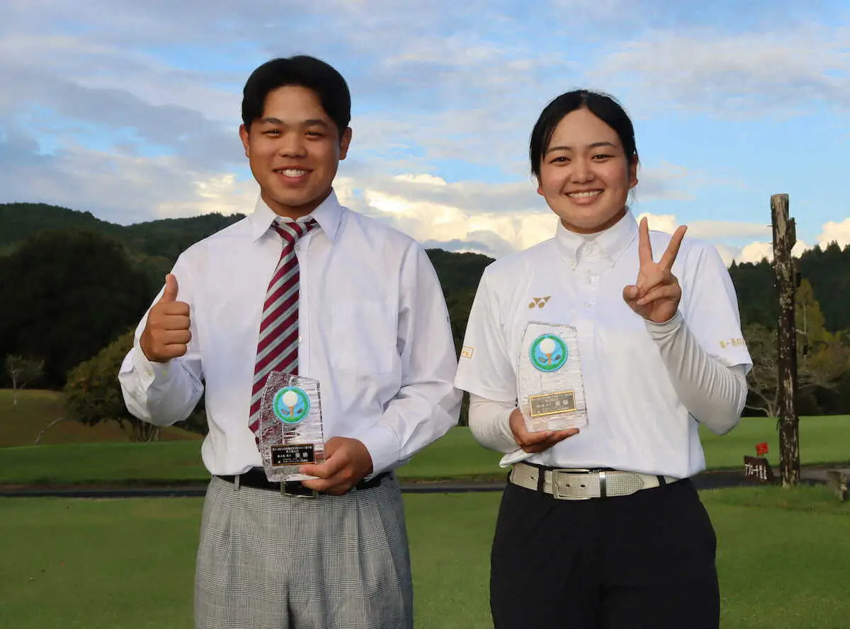 女子は丸尾海七、男子は岡村昂汰が初優勝　九州高校ゴルフ新人戦大会